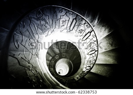 Very old spiral stairway case