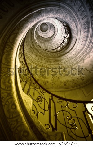 Very old spiral stairway case