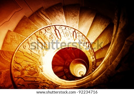 Very old spiral stairway case