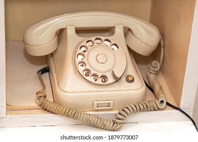 Very Old White Rotary Bakelite Phone Landline