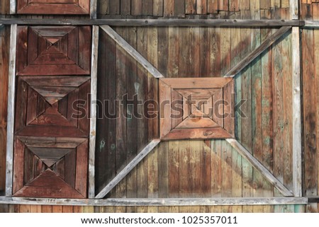 very old wooden house fragment 