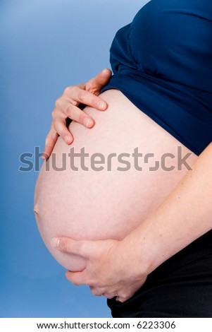 Very Pregnant Woman Showing Her Big Stock Photo (Edit Now ...