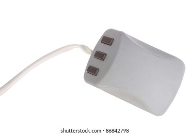 Very Rare First Computer Mouse From Ussr On White Background