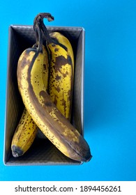 Very Ripe Bananas In A Loaf Tin For Making Banana Bread