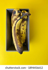 Very Ripe Bananas In A Loaf Tin For Making Banana Bread