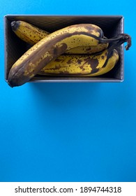 Very Ripe Bananas In A Loaf Tin For Making Banana Bread