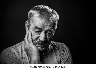 very sad old man