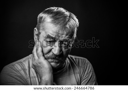 very sad old man