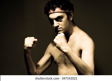 Very Skinny Headband Wearing Fighter Shows Skills