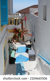 very small and old steets of Nikia village on Nisyros island (Greece)