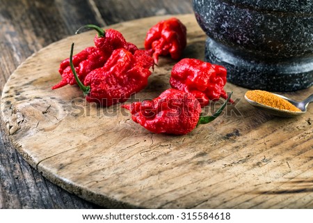 very strongly hot pepper Carolina Reaper or HP22B