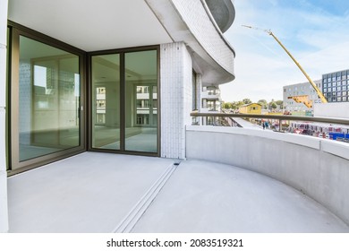 Very Stylish Curved White Balcony With Great Views