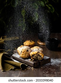 Very Tasty Ricotta Chocolate Muffin With Tea. 