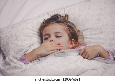 Very Tired Little Girl Sleeping Bed Stock Photo 1290246691 | Shutterstock