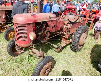 Vesilahti, Finland - July 30 2022: Cabless tractors event in Vesilahti village. A restored 1952 Massey Harris Pony tractor (made in Canada).