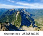 Vesper peak, Sperry Peak, Big Four Mountain, Rise above the Valley Floow When Viewed from the Summit of DelCampo Mountin in Washingtons Wild and Beautiful Cascade mountains