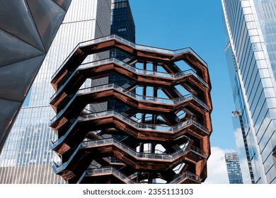 The Vessel, Modern Art staircase in New York High Lane - Shutterstock ID 2355113103