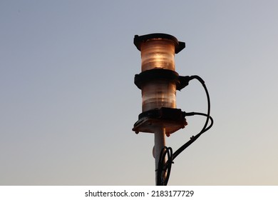 Vessel Navigation Light. Close-up View.