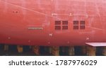 Vessel sea chests intake water hull painted blocks drydock