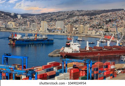 Vessels In The Port Of Valaraiso Chile