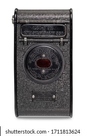 VEST POCKET KODAK AUTOGRAPHIC MODEL CAMERA VPK. Plymouth Devon UK April 22nd 2020 1920s Soldiers Camera. Black Crackle/ Japan Crystal Finish Body Folding Kodak Film Camera Clipping Work Path In JPEG