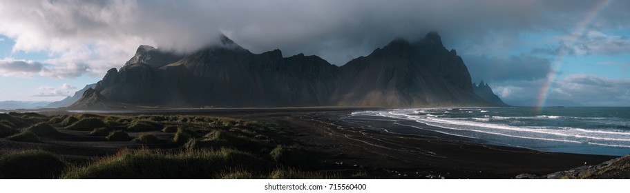 The Vestrahorn Mountain Range In East Iceland.