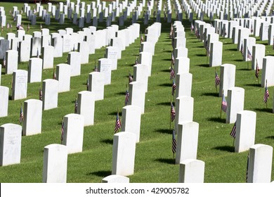 veterans cemetery memorial celebration with American Flag