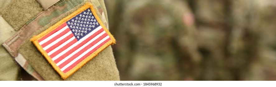 Veterans Day. US soldier. US Army. The United States Armed Forces. American Military. Empty space for text
