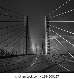 Veterans Memorial Bridge In Bridge City Texas.