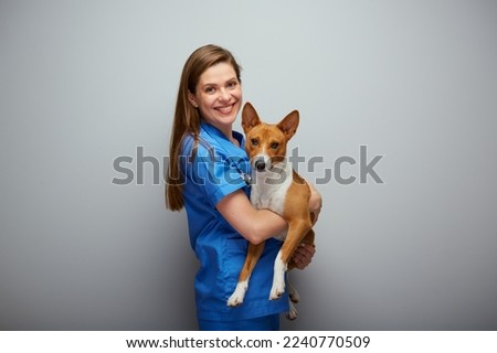 Veterinarian doctor with dog. Isolated portrait. ストックフォト © 