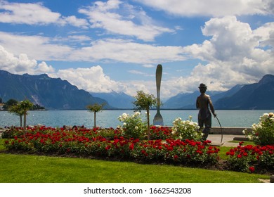Vevey, Switzerland - June 1th 2018: Lac Leman from Vevey