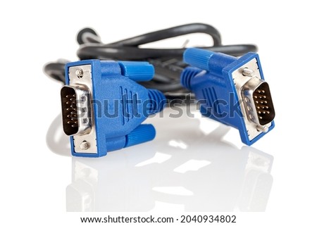 VGA connector is a 15-pin subminiature analog connector for connecting monitors according to the standard of the VGA video interface, Video Graphics Array