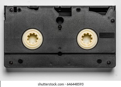 VHS Tape Back Side Isolated On White.