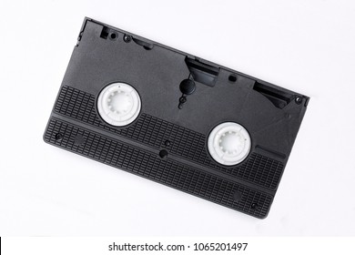 Vhs video cassette on a white background 
