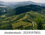 Via Degli Dei hiking trail in Italy. from Bologna to Florence. Ancient Roman path. High quality photo