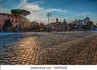 Via Dei Fori Imperiali In Rome, Italy