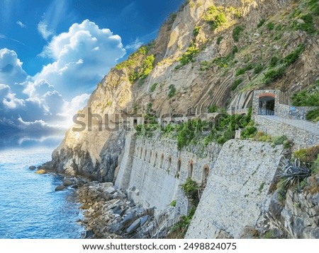Similar – Image, Stock Photo Cinque Terre Village Coast