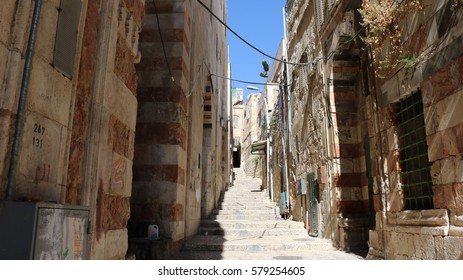Via Dolorosa in the old city of Jerusalem