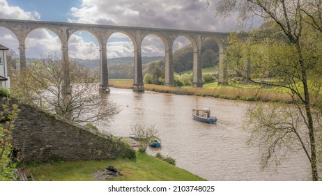 Viaduct Crossing Over River Tamar In Devon