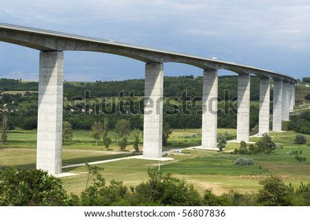 Viaduct is leads beneath the valley, Hungary