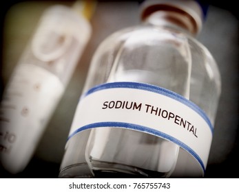  Vial With Sodium Thiopental Used For Euthanasia And Lethal Inyecion In A Hospita 