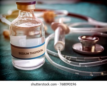  Vial With Sodium Thiopental Used For Euthanasia And Lethal Inyecion In A Hospital