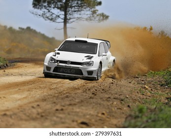 VIANA DO CASTELO, PORTUGAL -  MAY 6: Volkswagen Polo R WRC In Testing For Rally Portugal In Viana Do Castelo, Portugal, May 6, 2015.