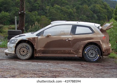 VIANA DO CASTELO, PORTUGAL - MAY 12: Volkswagen Polo R WRC In Testing For Rally Portugal In Viana Do Castelo, Portugal, May 12, 2015.
