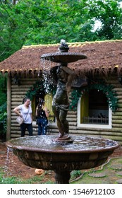 VIANOPOLIS - BETIM, MINAS GERAIS / BRAZIL - JAN 2, 2016: A decoration fountain in front of the houses in the middle of Master's Grove (Bosque do Mestre) In Vale Verde - Alembic and Ecological Park.