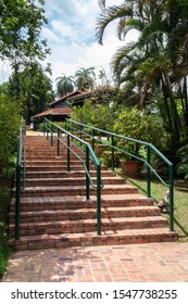 VIANOPOLIS - BETIM, MINAS GERAIS / BRAZIL - JANUARY 2, 2016: A staircase that connects different areas of Vale Verde - Alembic and Ecological Park.