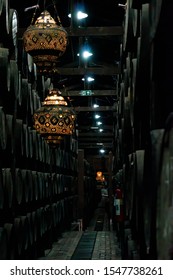 VIANOPOLIS - BETIM, MINAS GERAIS / BRAZIL - JANUARY 2, 2016: The sugarcane liquor aging barrels warehouse, located behind the big shed in Vale Verde - Alembic and Ecological Park.