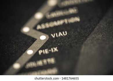 Viau. Montreal Metro On A Map