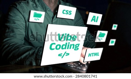 Vibe coding in action with a focus on AI, CSS, and HTML at night