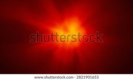 A vibrant abstract image featuring a central bright yellow core surrounded by intense red hues, resembling an explosion or a fiery nebula.